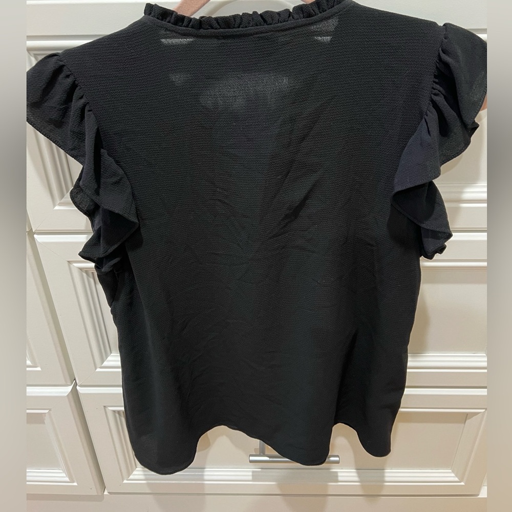 Highline Black Ruffle Blouse - Picture 2 of 4